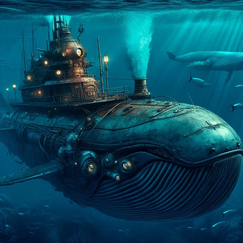 Submarino Ballena Victoriano Arte y decoración Cuadros Decoración Arte Steampunk 